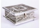 tepaná stříbrná krabice 14,5 x 14,5 x 7