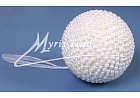 koule větší - perličky-bílá,  9 cm