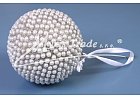 koule větší - perličky-sříbrná,  9 cm