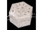 bílý mramor - vyřezávaná krabička šestiboká